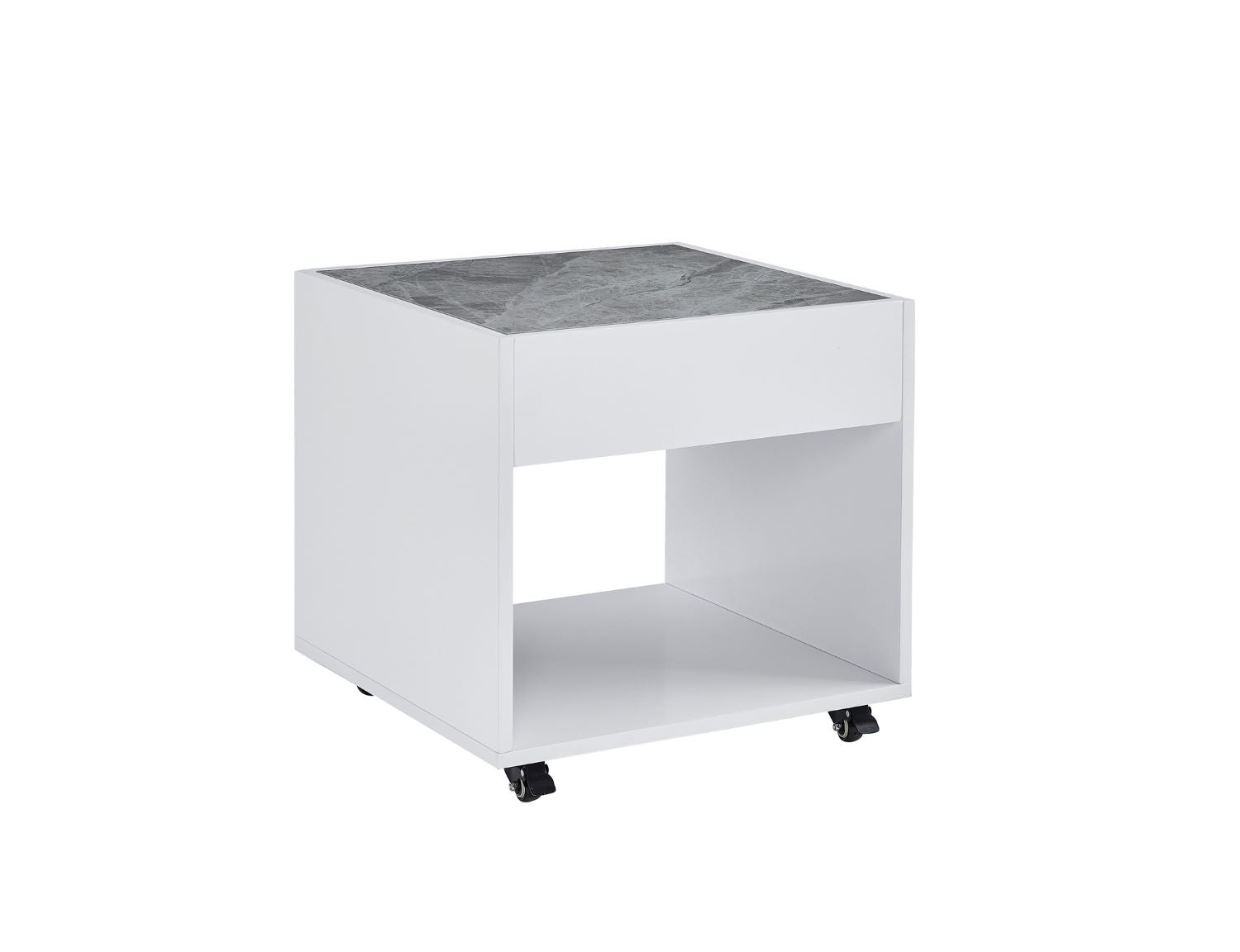 Elariel European Style End Table with Grey Sintered Stone Top 6889