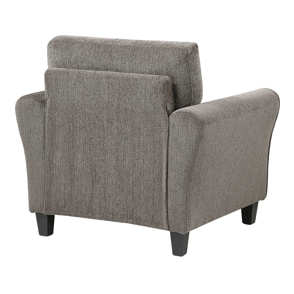 Ellery Chenille Fabric Brown Chair with Black Legs 9209