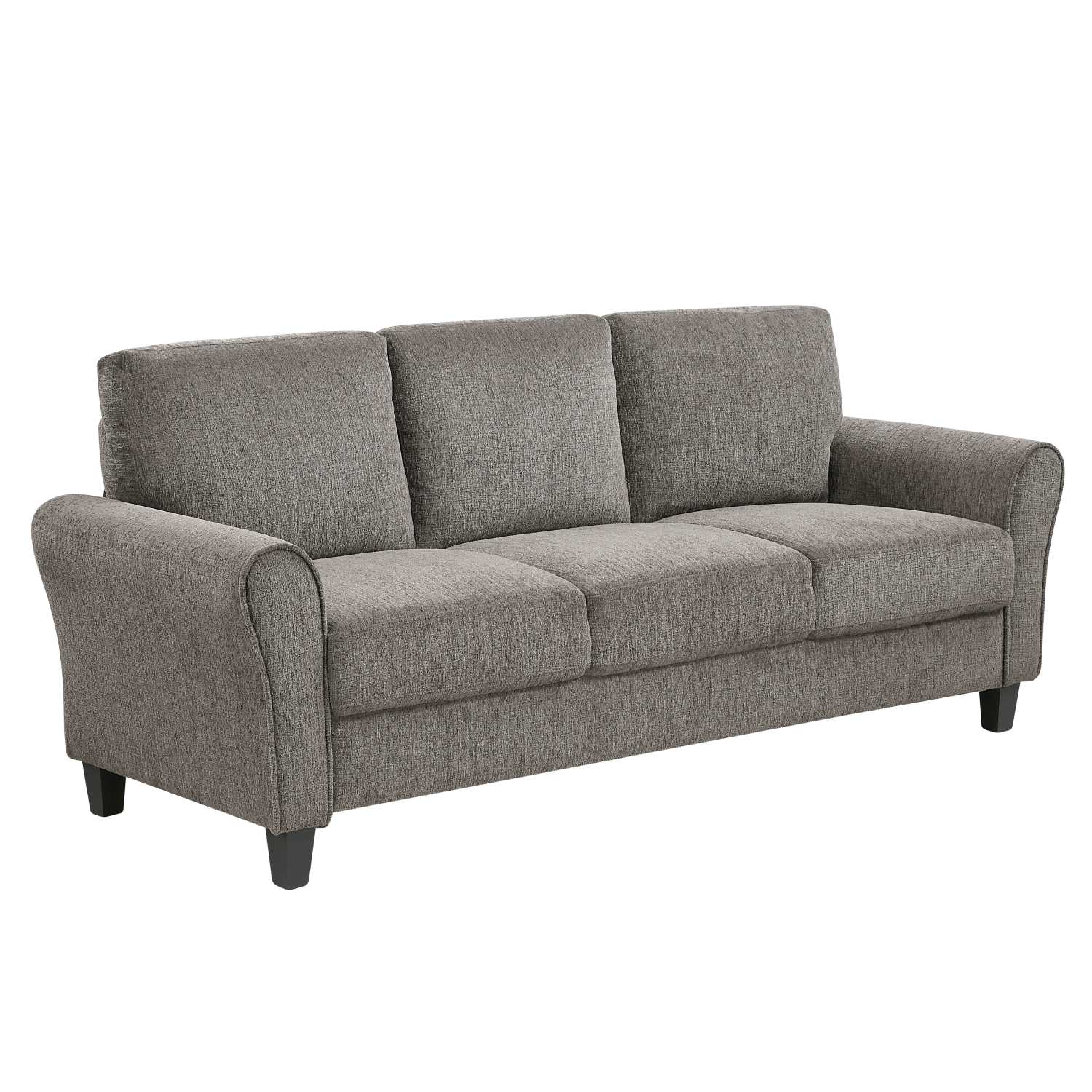 Ellery Chenille Fabric Brown Sofa with Black Legs 9209