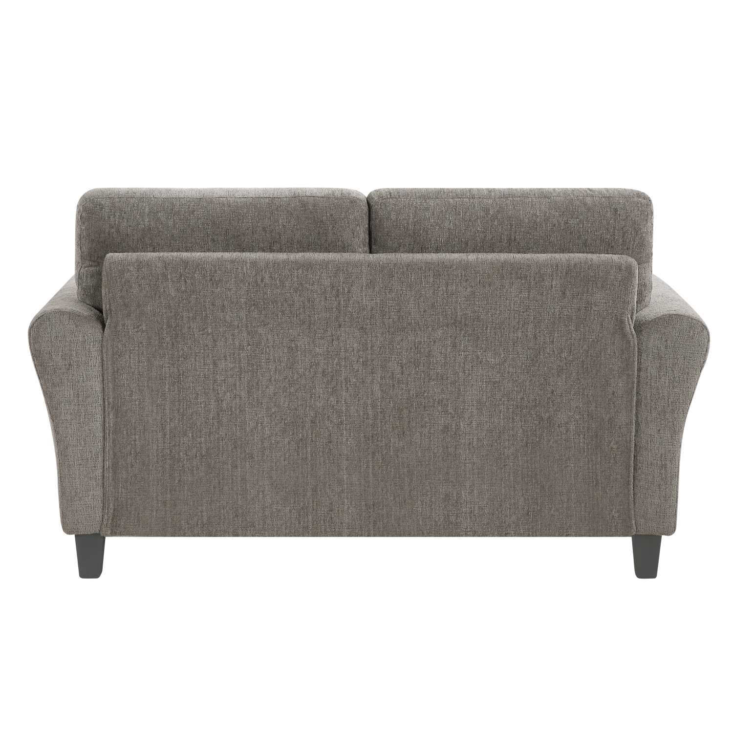 Ellery Chenille Fabric Brown Loveseat with Black Legs 9209