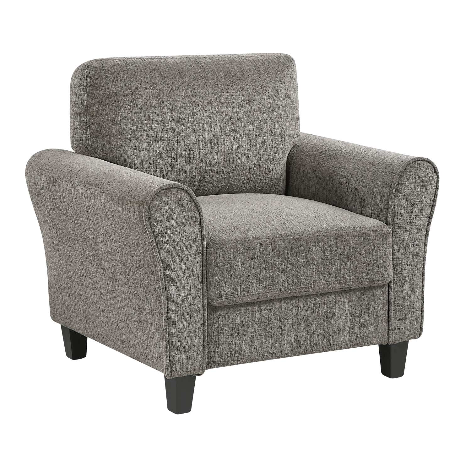 Ellery Chenille Fabric Brown Chair with Black Legs 9209
