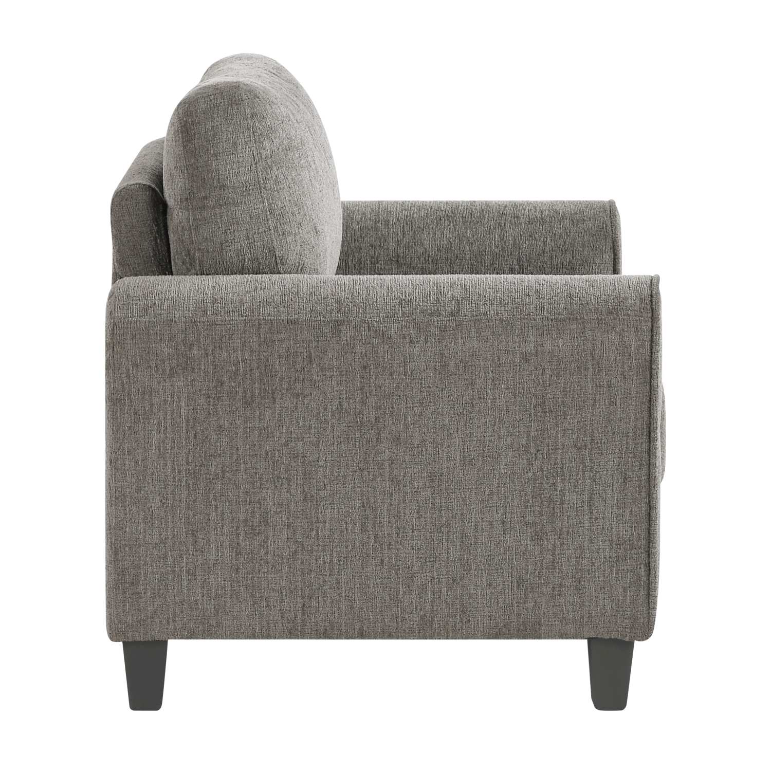 Ellery Chenille Fabric Brown Chair with Black Legs 9209