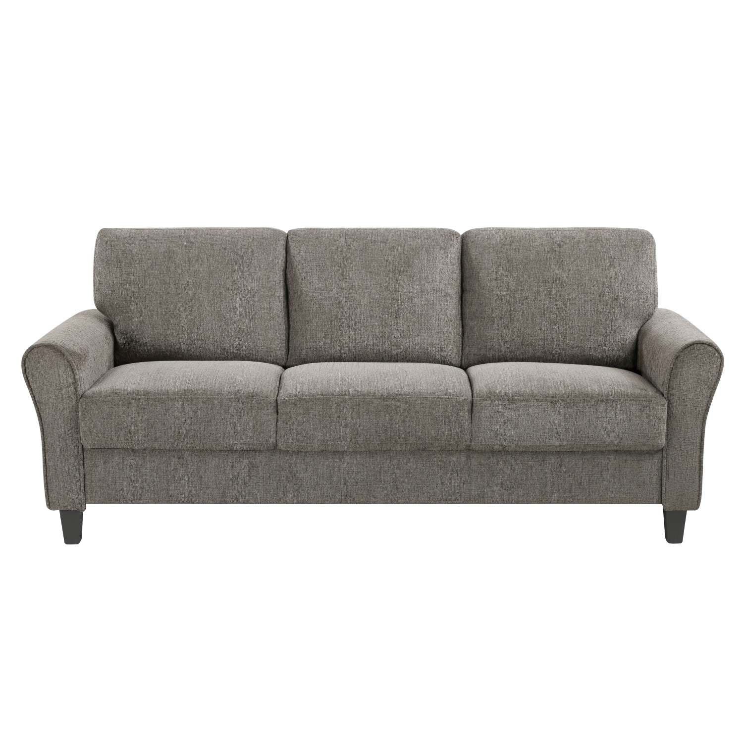 Ellery Chenille Fabric Brown Sofa with Black Legs 9209