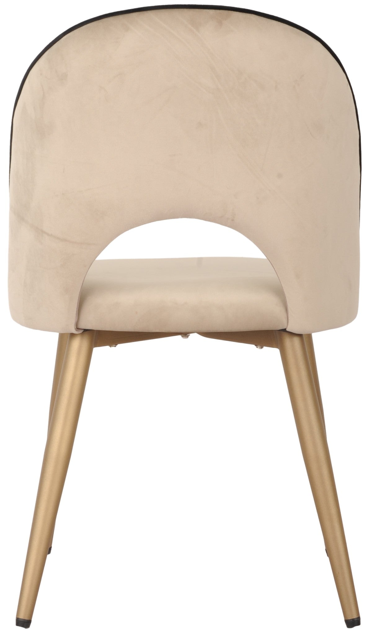 Emilia Dining Chair Beige & Gold Set of 2 Chairs 201781