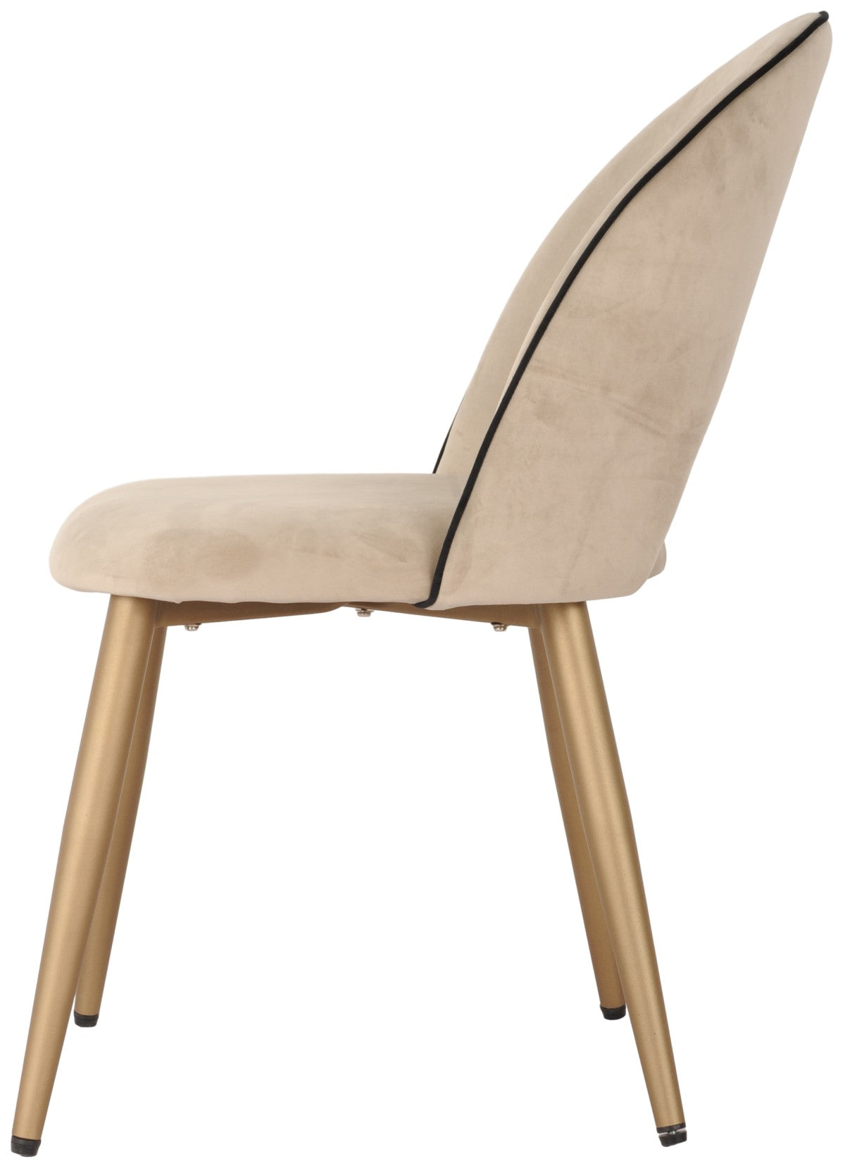 Emilia Dining Chair Beige & Gold Set of 2 Chairs 201781