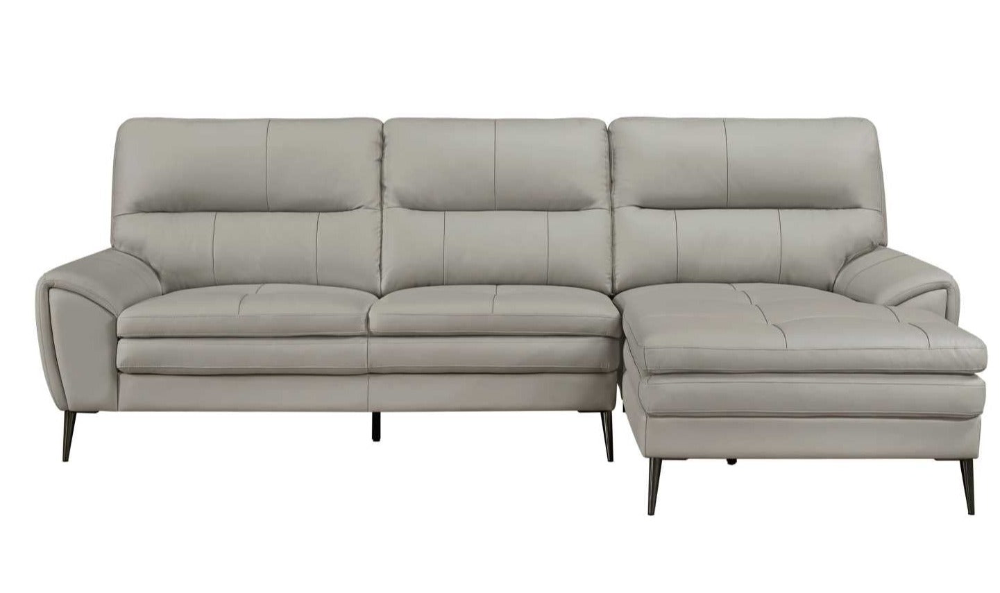 Essex  Top-Grain Cow Leather Sectional Sofa With Right Side Chaise 8577