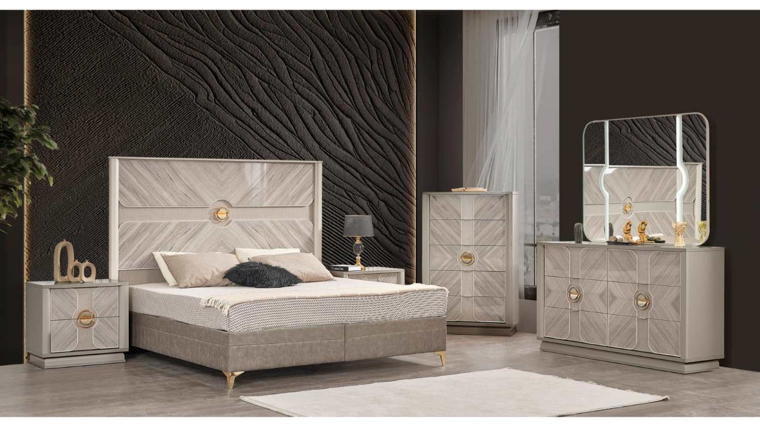 Eternity Chest with Gold Accent Beige 1751