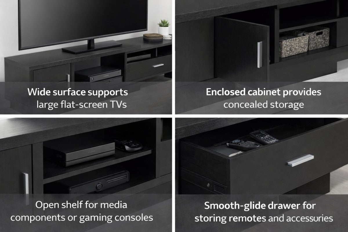 Red Cocoa 48" Expandable TV Stand Dark Cherry 18024