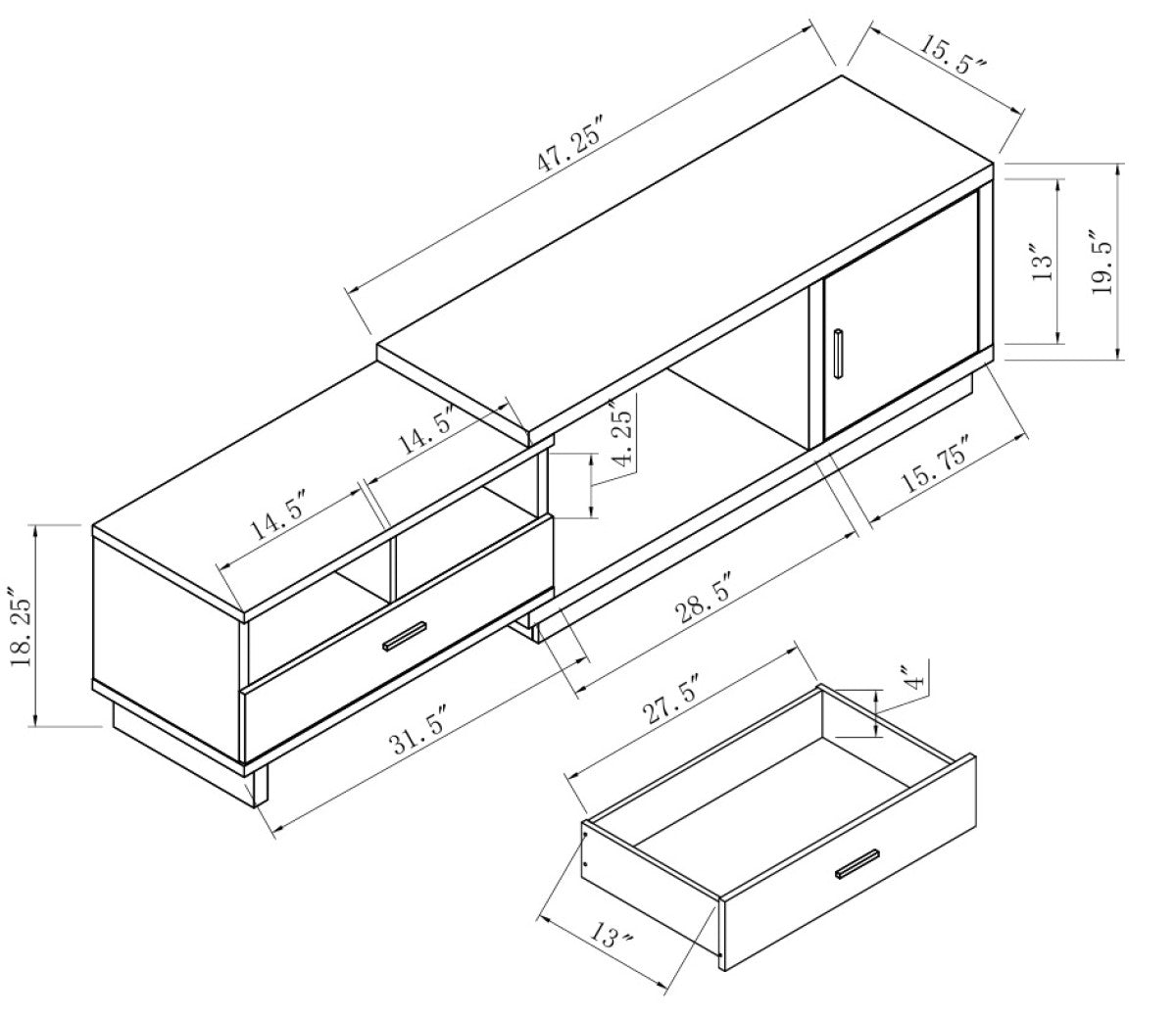 Red Cocoa 48" Expandable TV Stand Dark Cherry 18024