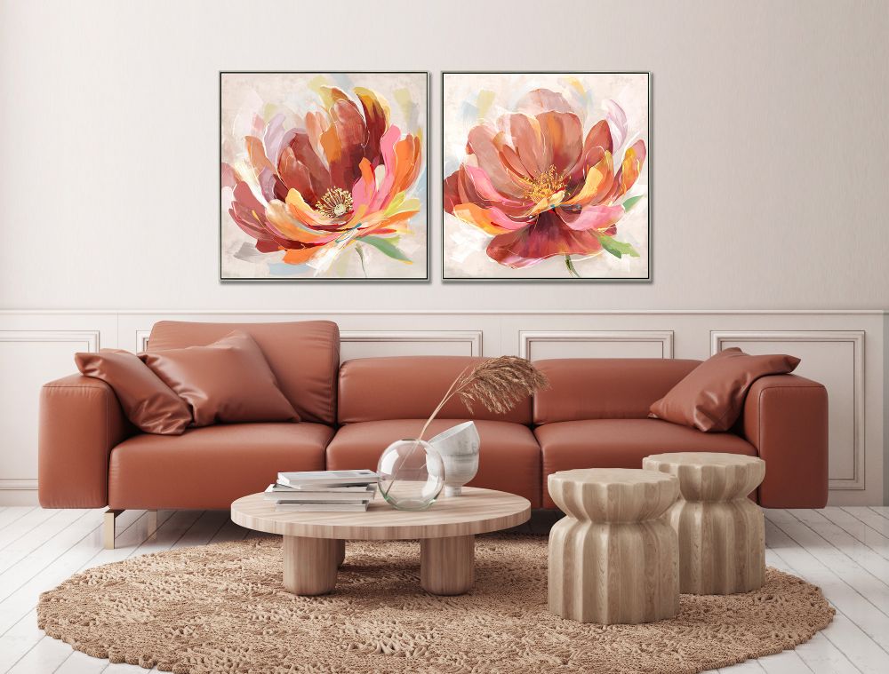 Coral Bloom 2 PC Floating Frame