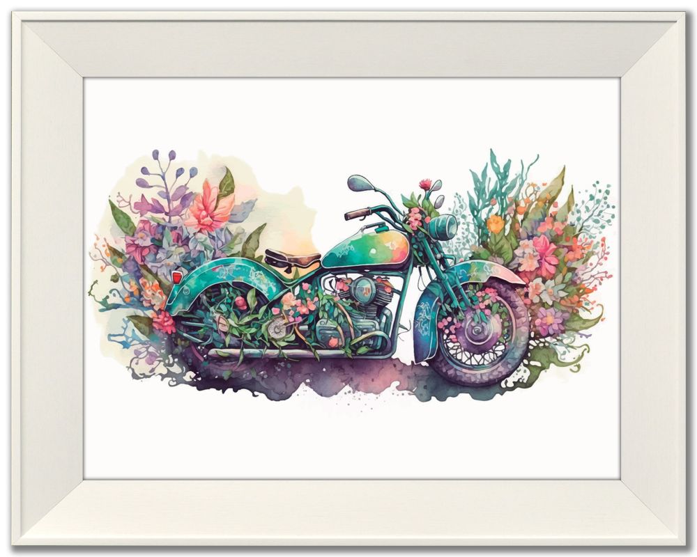 Motorcycle Floral I / II 2 PC canvas art