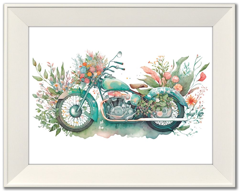 Motorcycle Floral I / II 2 PC canvas art