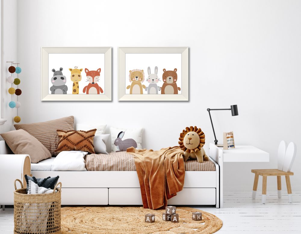 Animals In A Row A/ B 2 PC canvas art