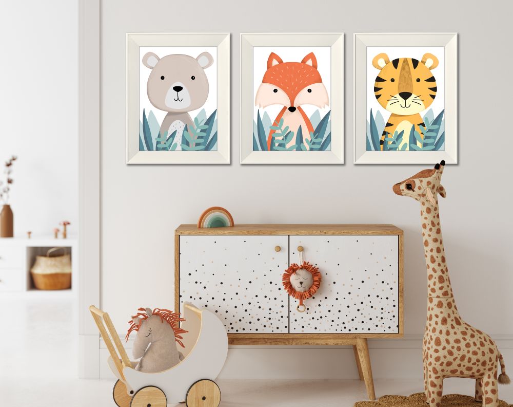 Bear / Fox / Tiger 3 PC canvas art