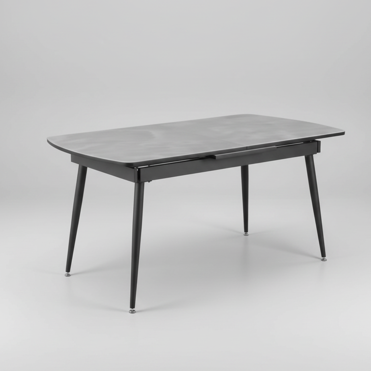 Fabian Extendable Light Grey Dining Table with Black Legs 15661