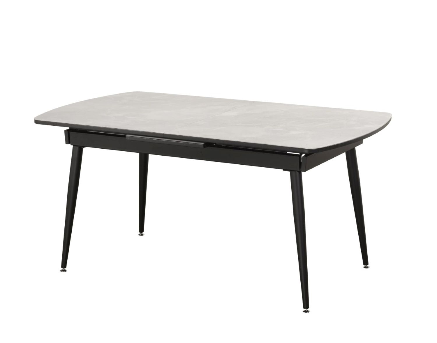 Fabian Extendable White Dining Table with Black Legs 15662