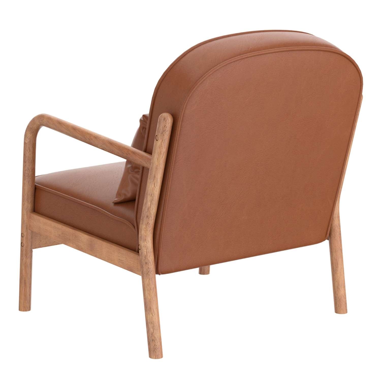Fani Faux Leather Accent Chair in Saddle & Walnut 403-926SD