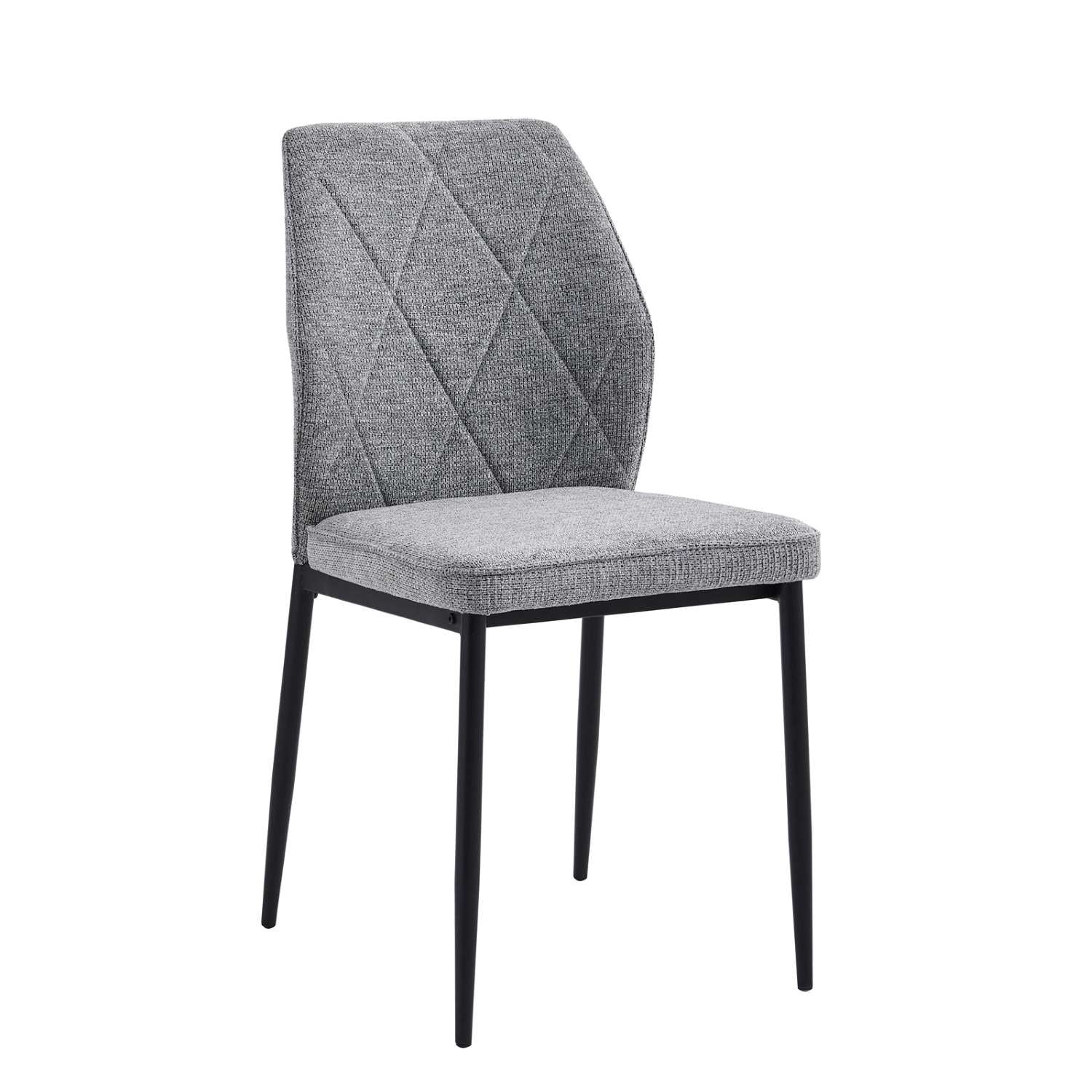 Fannia Glass Dining Table with Grey Fabric Chairs 6038