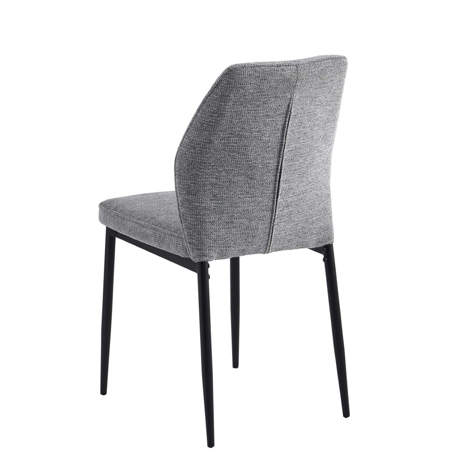 Fannia Glass Dining Table with Grey Fabric Chairs 6038