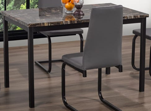 Faux Marble Dining Table Black 3200