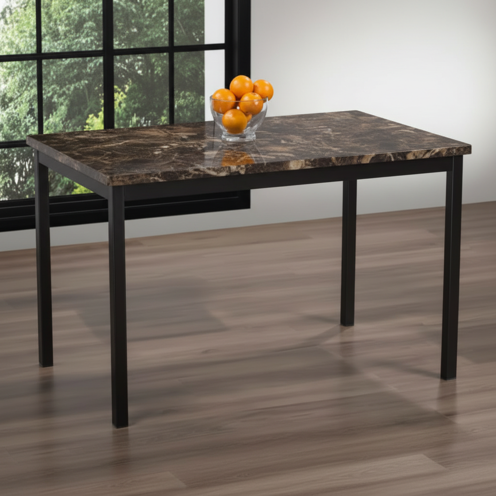 Faux Marble Dining Table Black 3200
