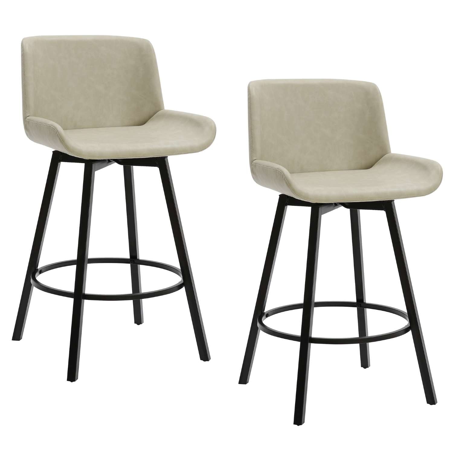 Fern 26" Ivory Swivel Counter Stool Set of 2 203-666PUIV