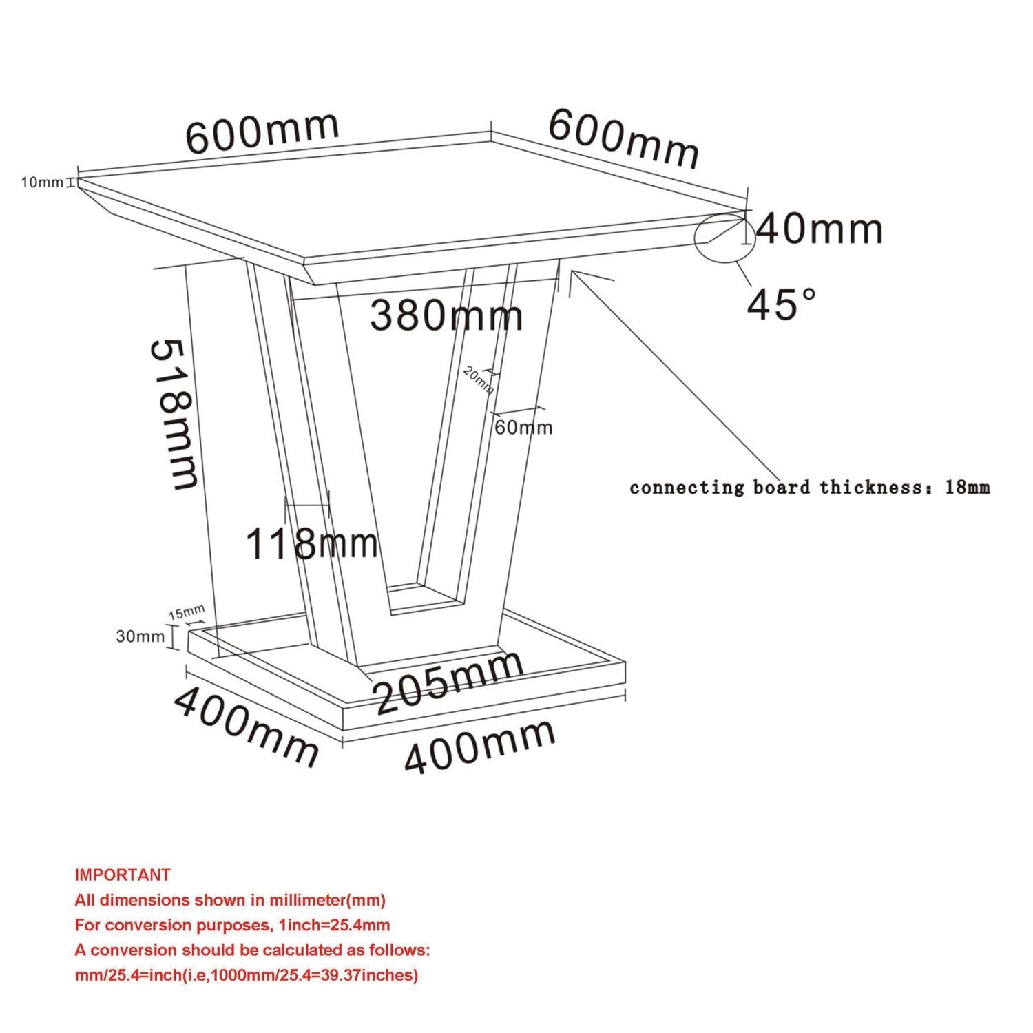 Forna Accent Table in Natural & Black 501-161NAT