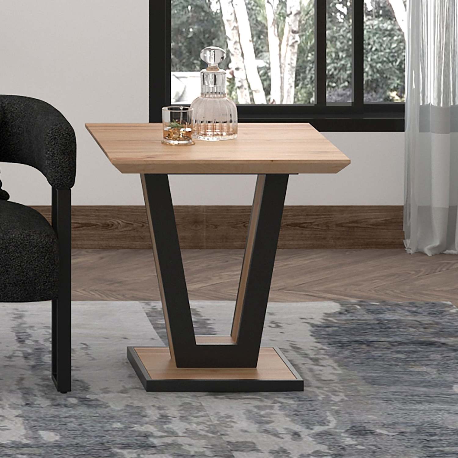 Forna Accent Table in Natural & Black 501-161NAT