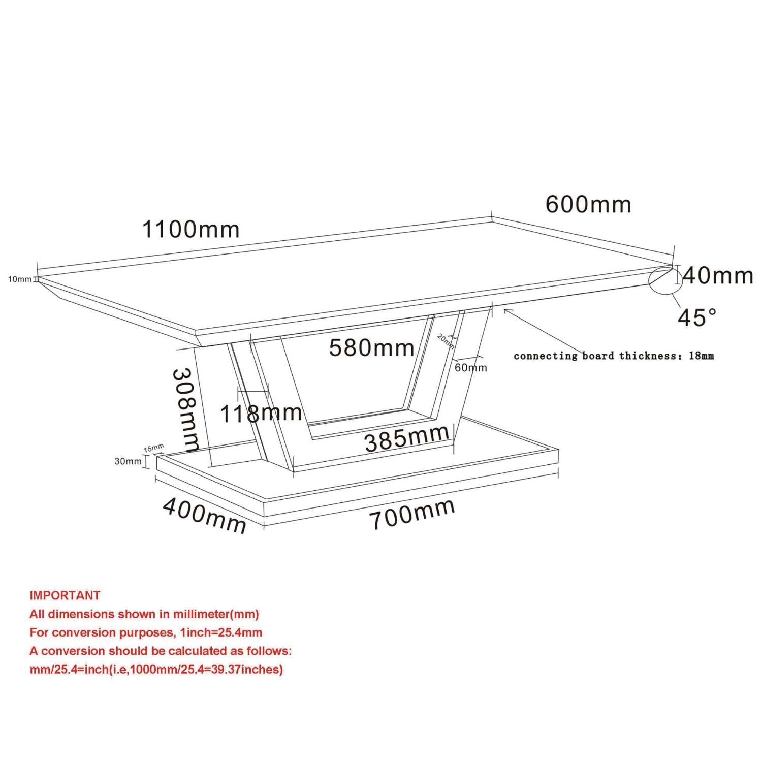 Forna Rectangular Coffee Table Natural & Black 301-161NAT