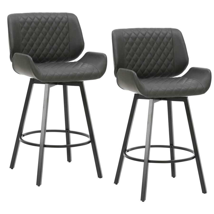 Fraser 26" Counter Stool, set of 2, with Swivel in Vintage Charcoal 203-667PUCH