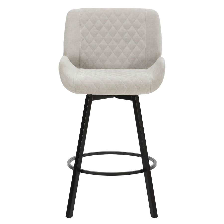 Fraser 26" Counter Stool, Set of 2, with Swivel in Grey Fabric and Black 203-667GY