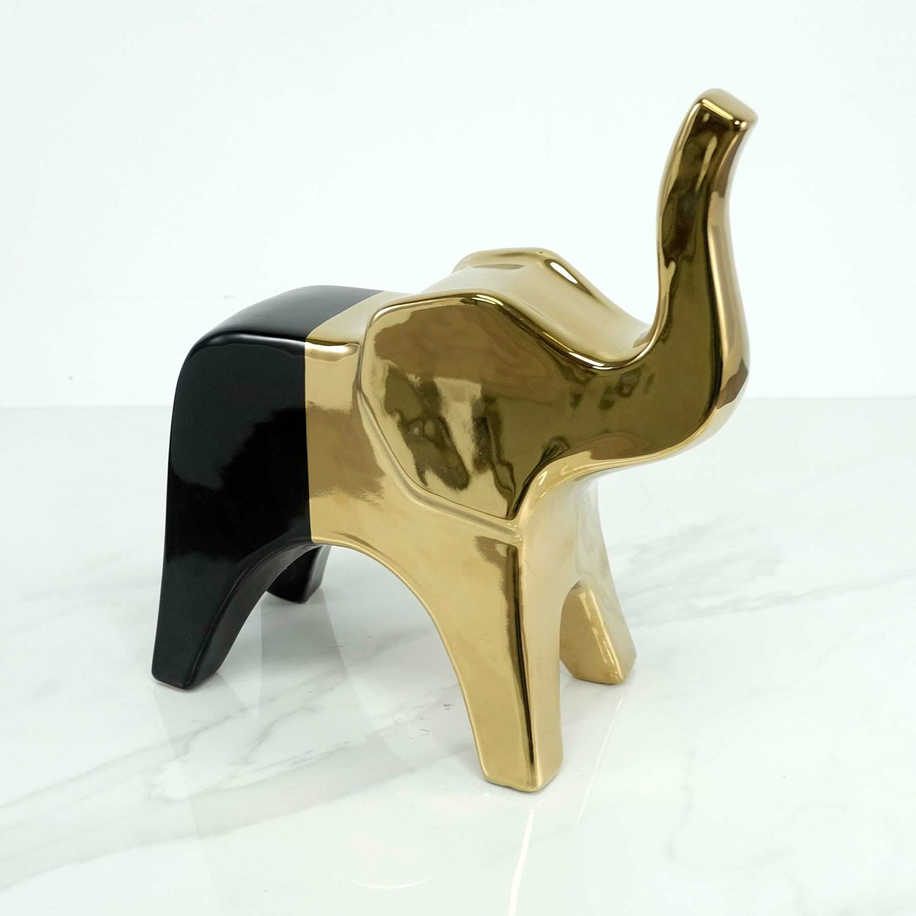 GOLD/BLACK ELEPHANT FIGURINE EL V50-527
