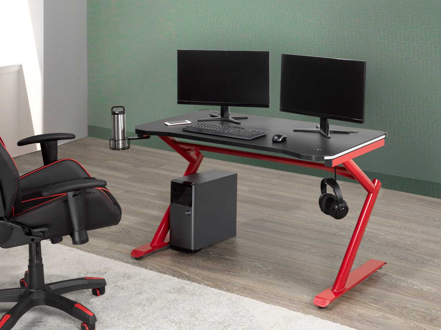 Gaming Desk Black/Red 8028