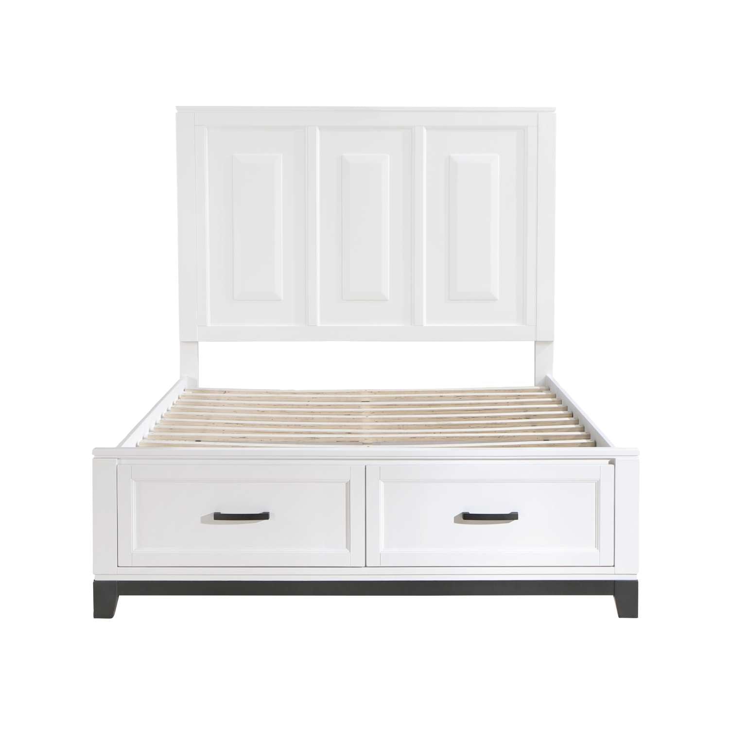 Garretson Wooden Bed With Drawer White 1450