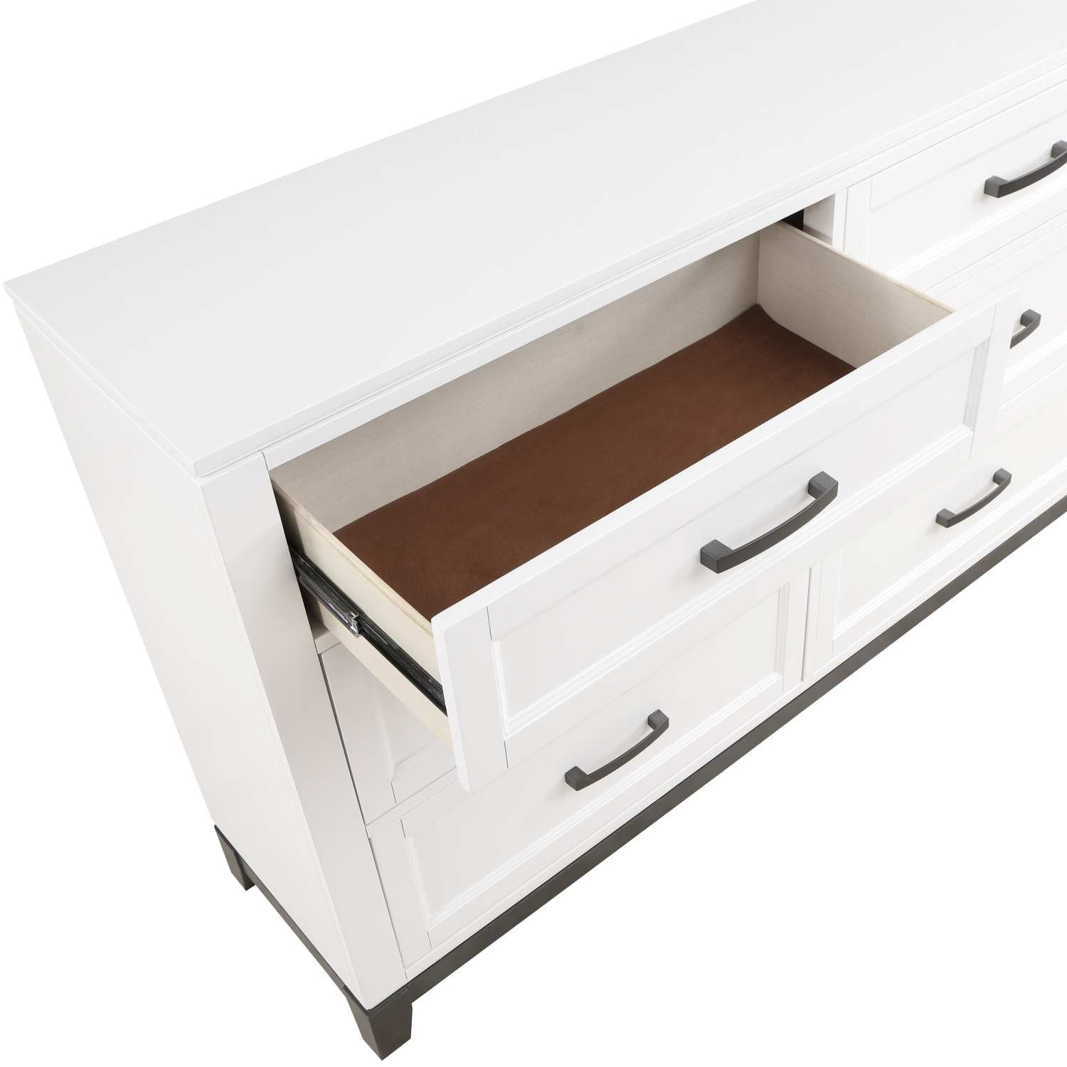 Garretson Wooden Dresser & Mirror White 1450