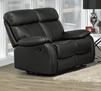 Genuine Leather Recliner Loveseat Black 1420