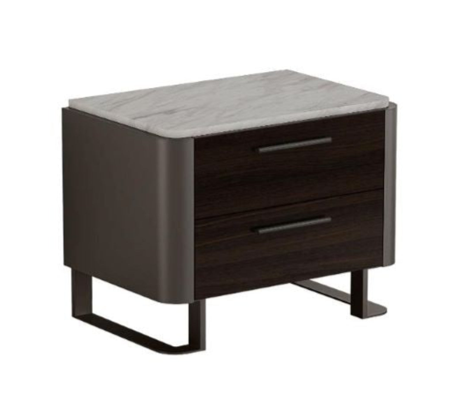Germani Black Oak and Brown Metal Lacquer Bedroom Set 1801