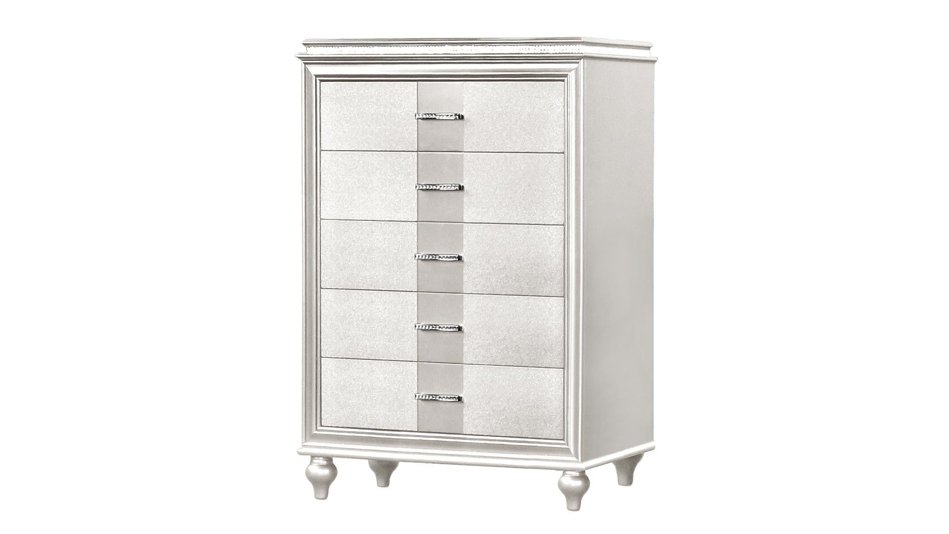 Ginger Wooden 5 Drawer Chest White 1141