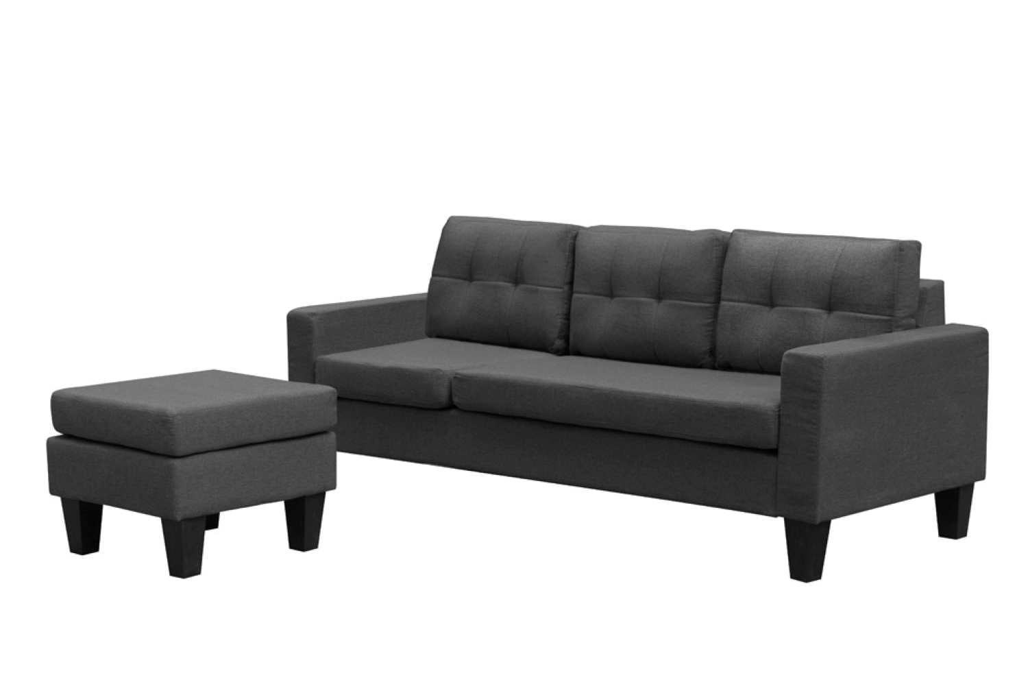 Grey Fabric Reversible Sectional Sofa 1228