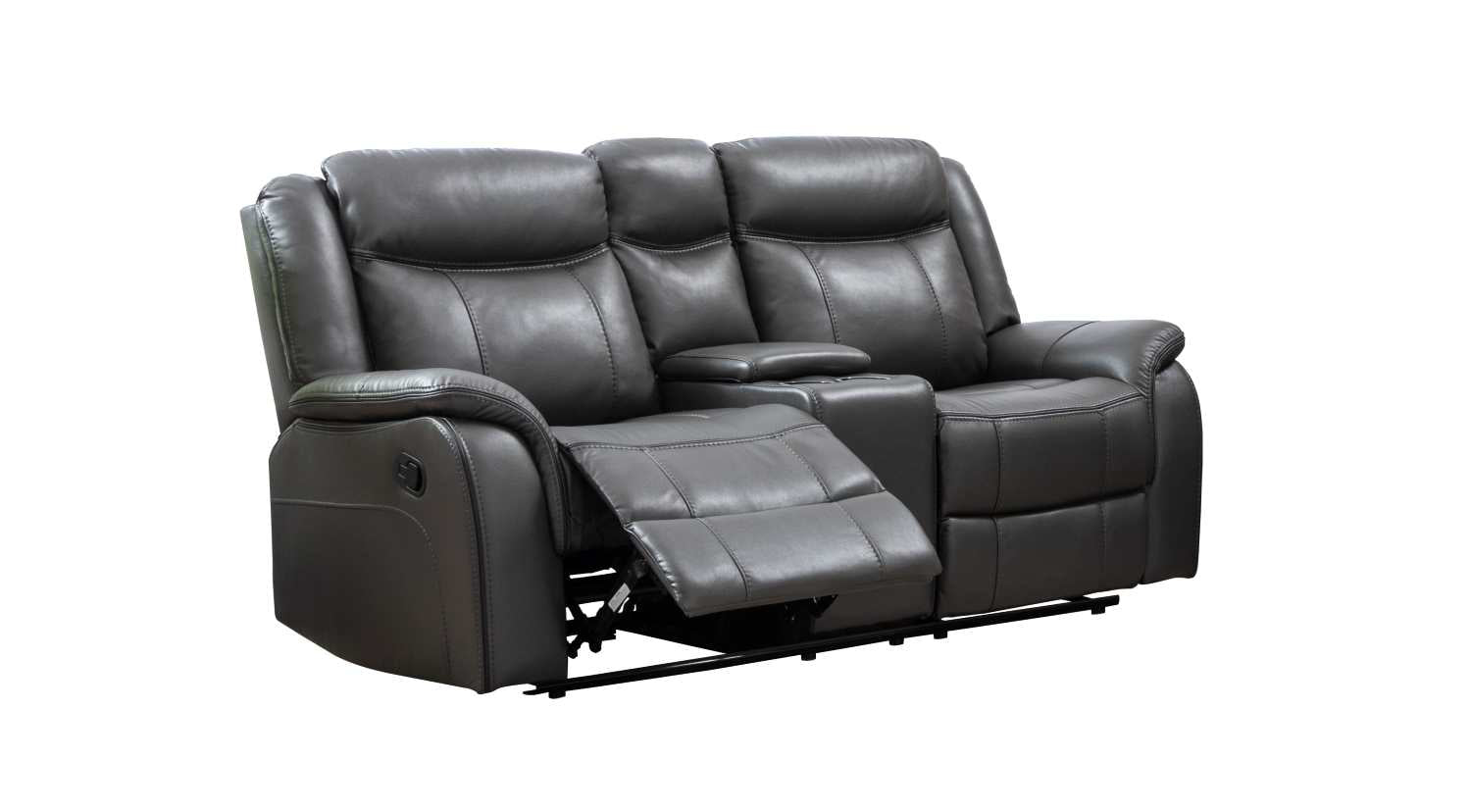 Grey Leather Paxton Recliner Loveseat 99926GRY