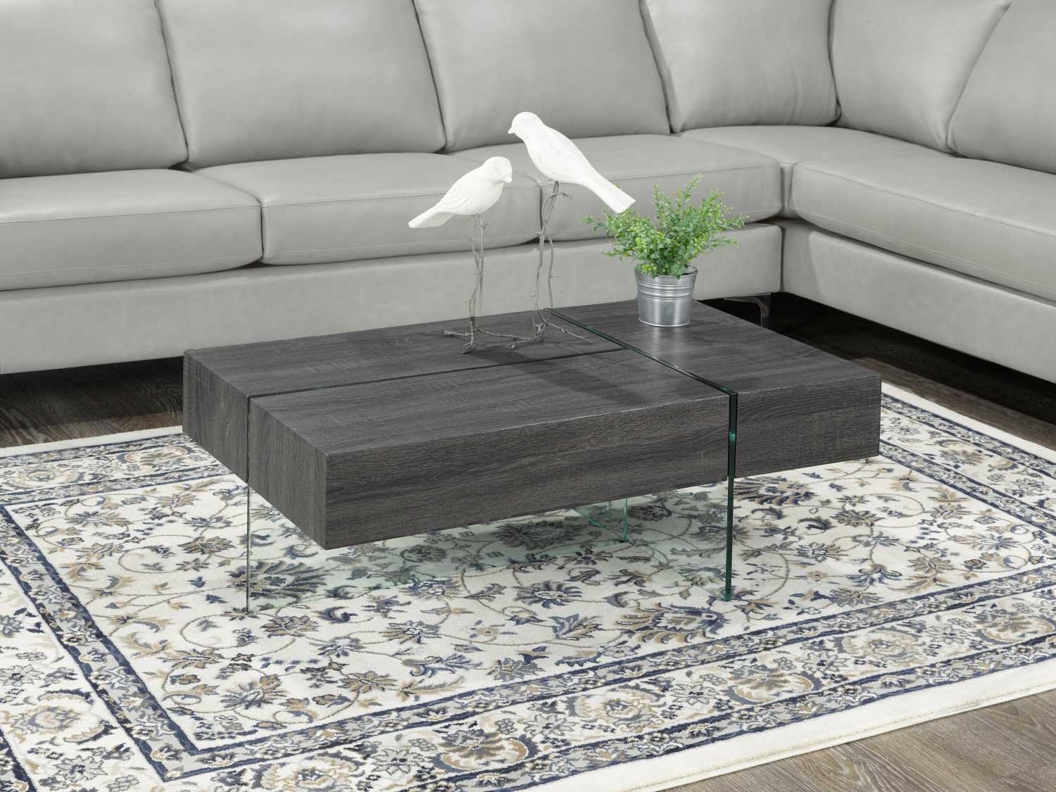 3 Sided Storage Grey Coffee Table 350-02C