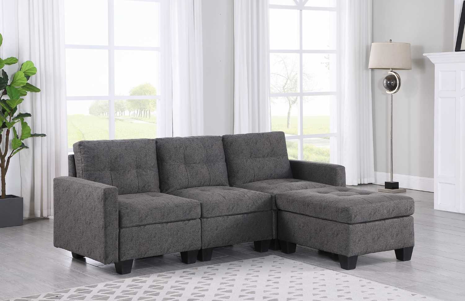 Grey Sectional Sofa 2003-3