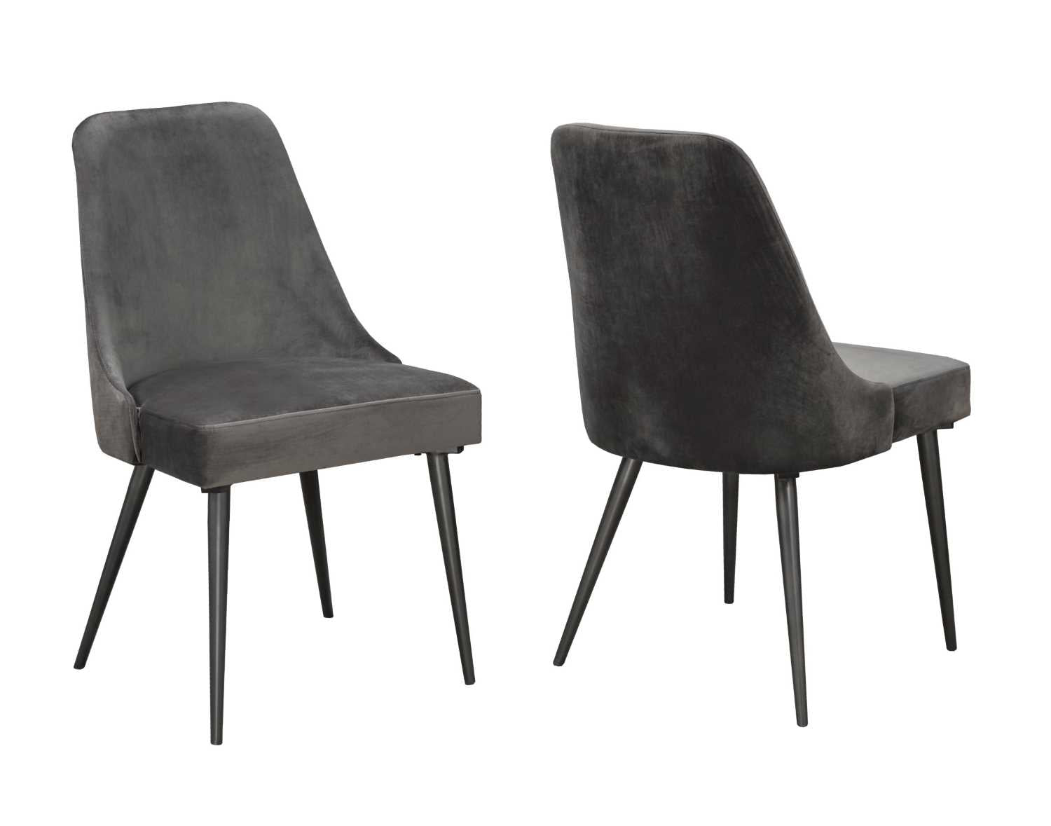 Grey Velvet Luna Dining Chair Set Of 2 XA682 GR