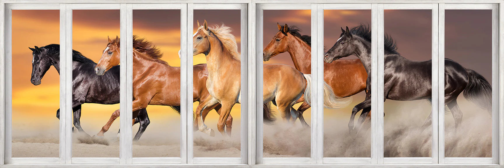 Canvas of Team of Horses 72" x 24"