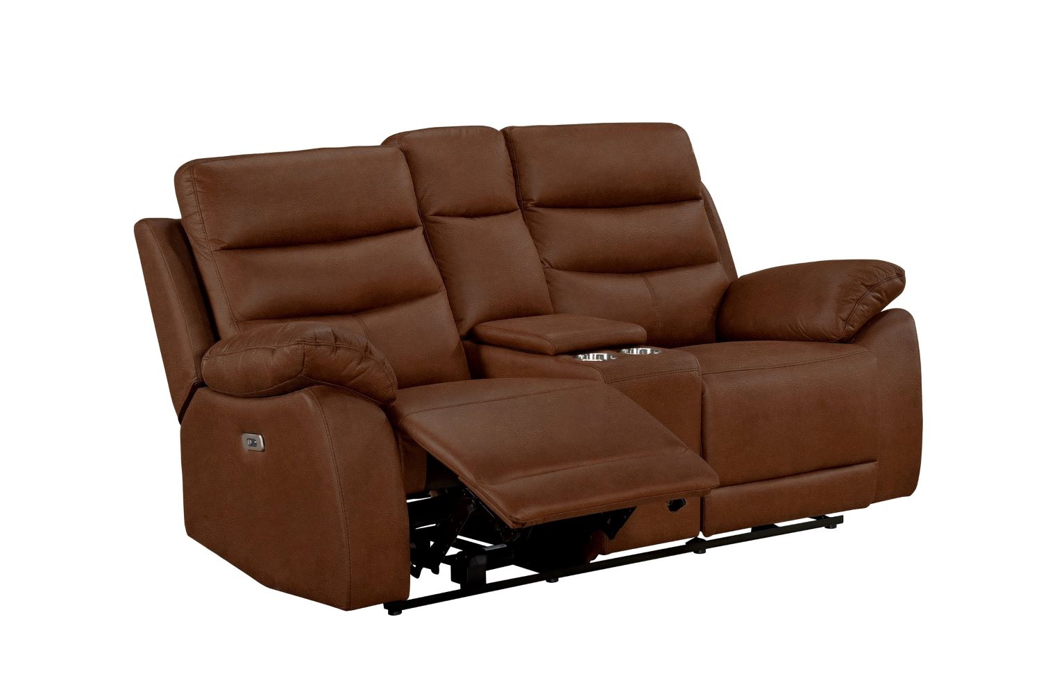 Hammond Brown Soft Polished Microfiber Fabric Power Recliner Set 99090