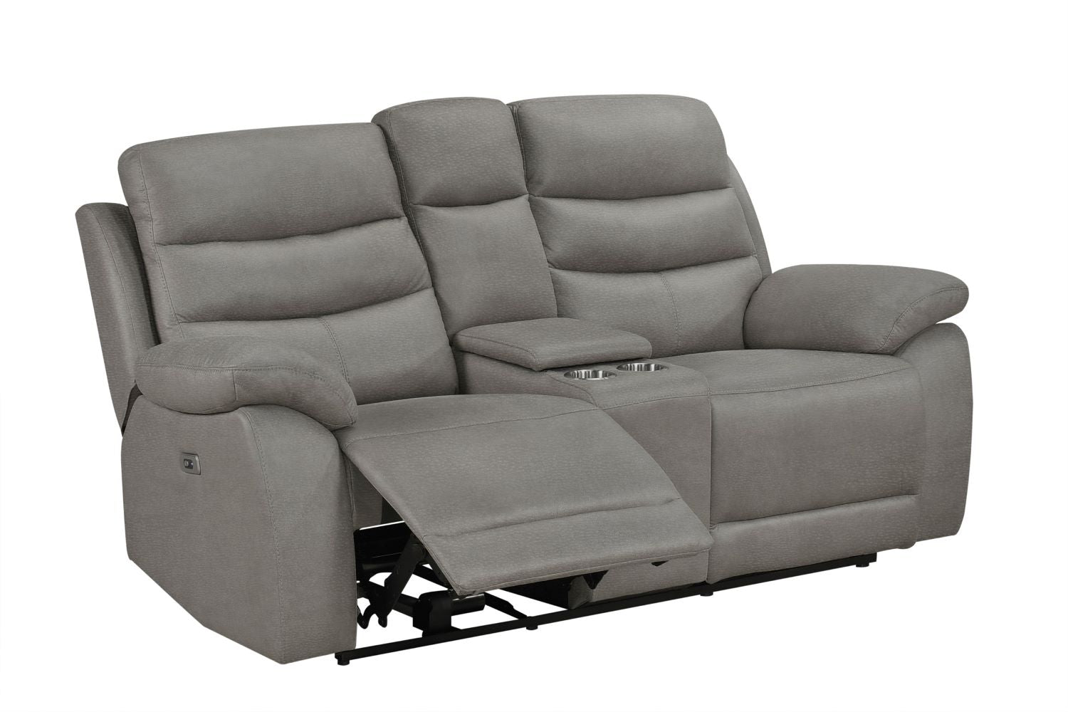 Hammond Grey Microfiber Fabric Power Recliner Set 99090 | Sale