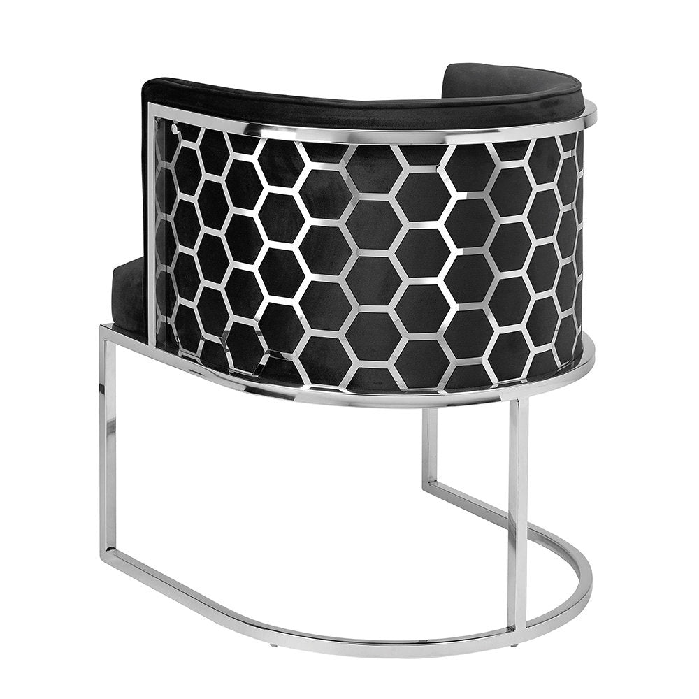 Honeycomb Black Accent Chair