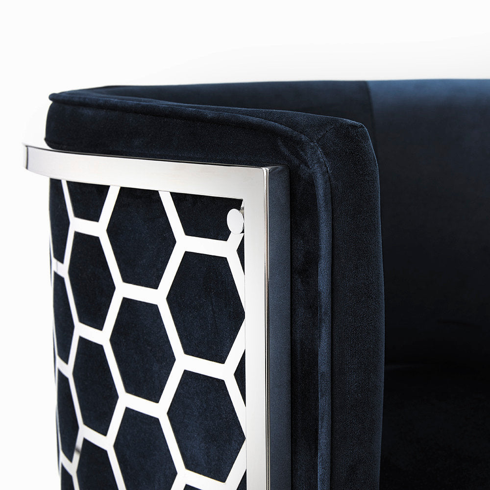 Honeycomb Black Accent Chair