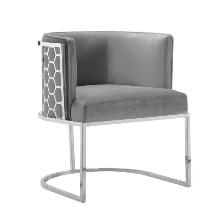 Honeycomb Grey Accent Chair