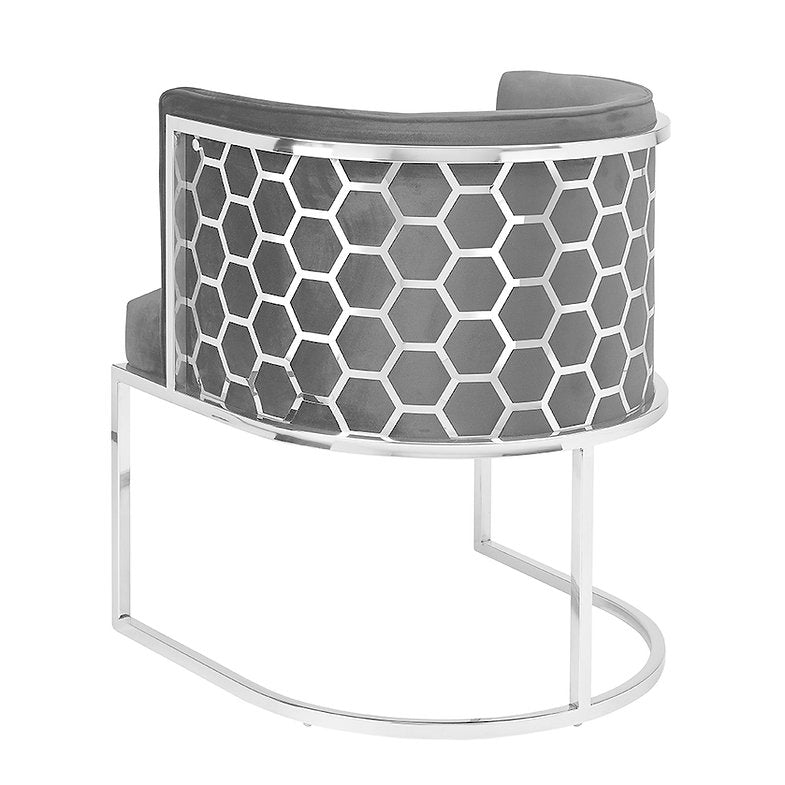 Honeycomb Grey Accent Chair